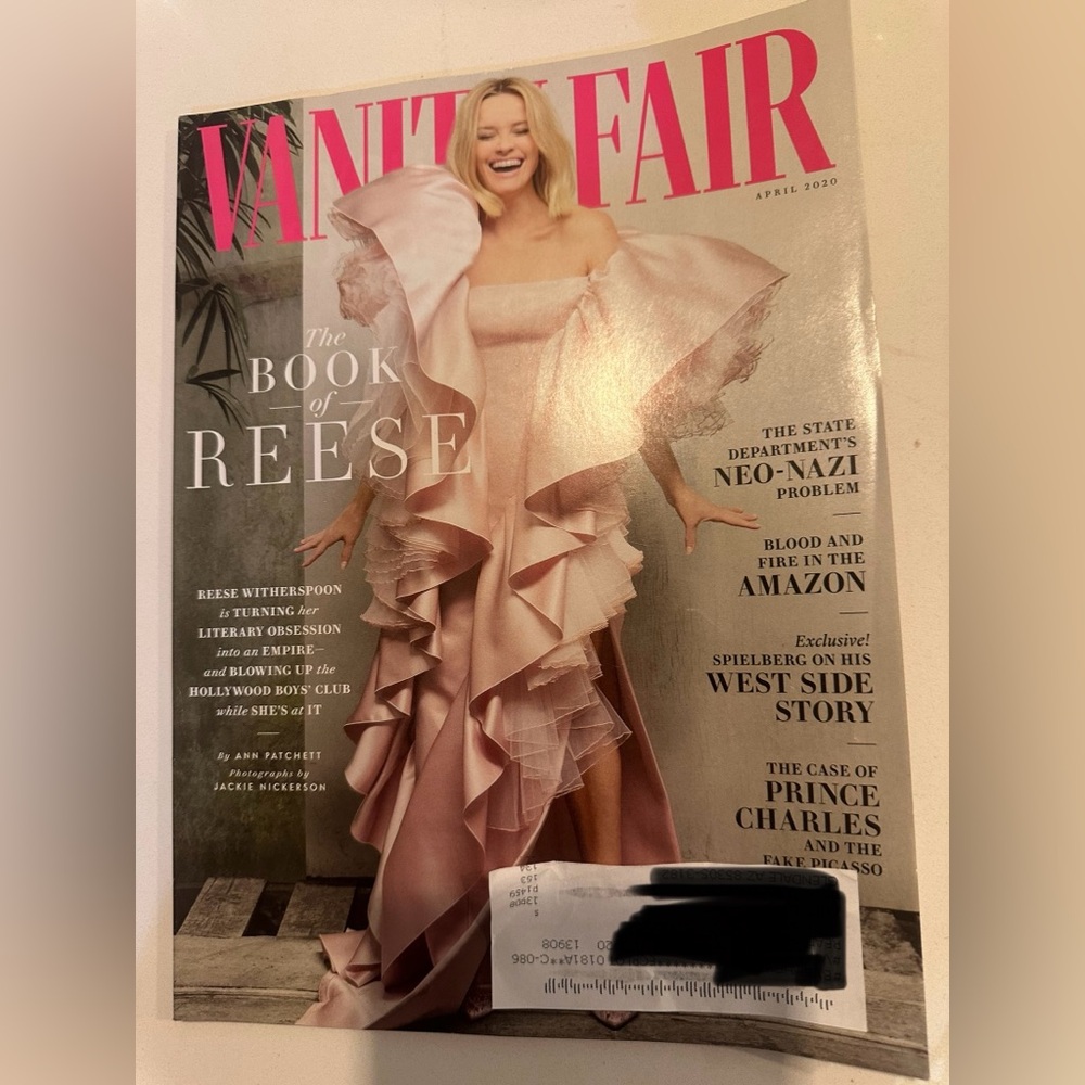 Vanity Fair April 2020 Reese Witherspoon magazine